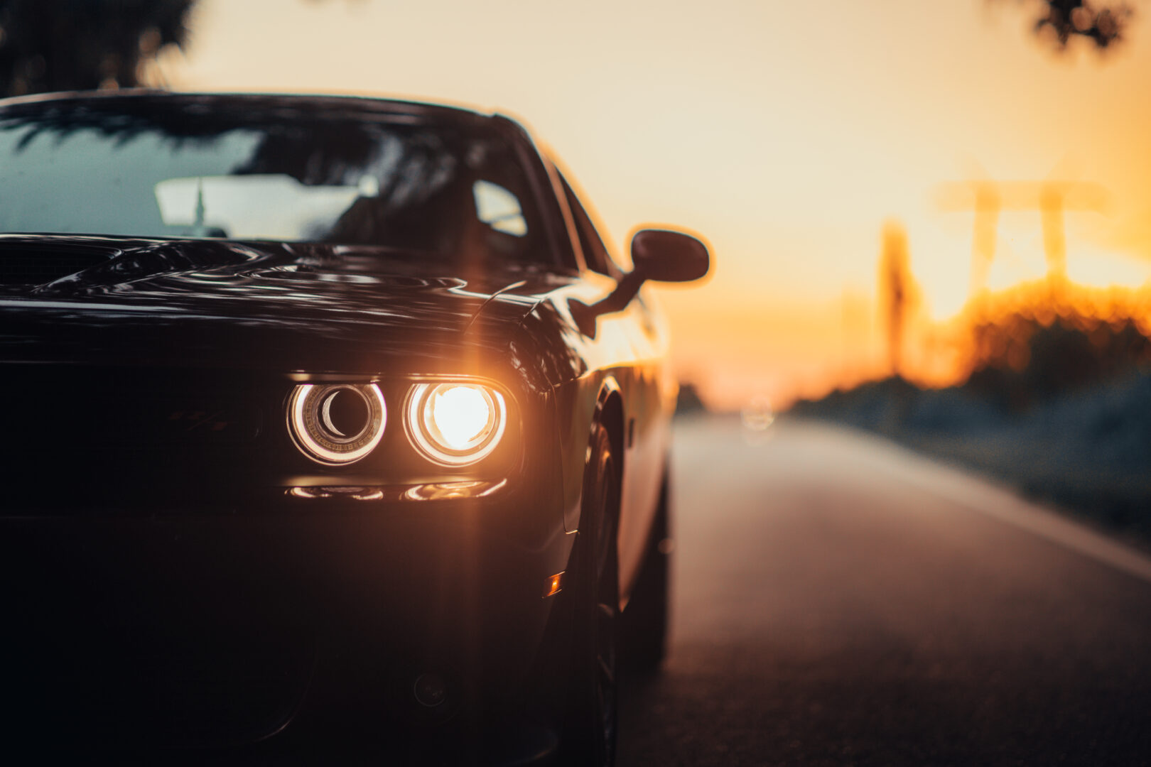 car parked on a highway